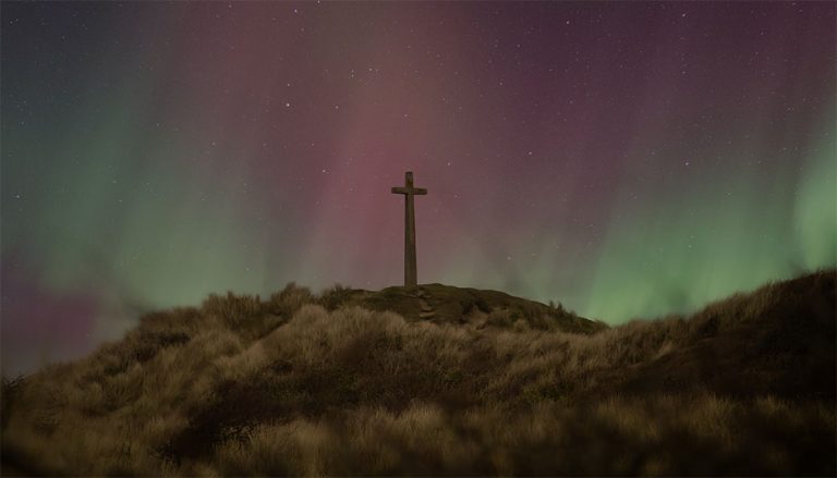 Aurora Over St. Piran's Cross
